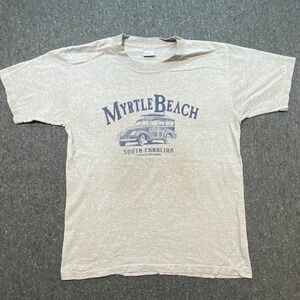 All Sport Myrtle Beach T Shirt L/44 Mens Gray Graphic Woody‎ Wagon Beach Patrol